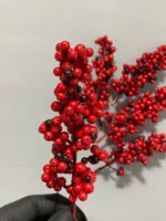 Штучні ягідки без стебла, червоно-чорні 12 см. N06-12. - Штучні ягоди та плоди