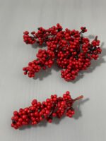 Штучні ягідки без стебла, червоно-чорні 12 см. N06-12. - Штучні ягоди та плоди