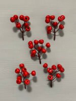 Штучні ягідки горобини без стебла, 8-9 шт червоні 7 см. F17. - Штучні ягоди та плоди