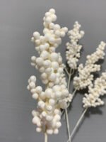 Штучні ягідки на білому стеблі білі 20 см. 05-12. - Штучні ягоди та плоди