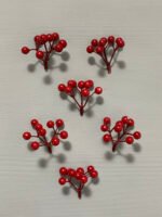 Штучні ягідки без стебла, червоні 9 шт, 4,5 см. F16. - Штучні ягоди та плоди