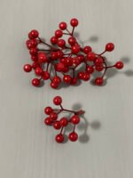 Штучні ягідки без стебла, червоні 9 шт, 4,5 см. F16. - Штучні ягоди та плоди