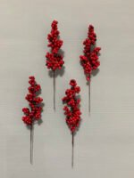 Штучні ягідки на стеблі червоно-чорні h20. Н5. - Штучні ягоди та плоди