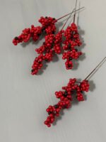 Штучні ягідки на стеблі червоно-чорні h20. Н5. - Штучні ягоди та плоди