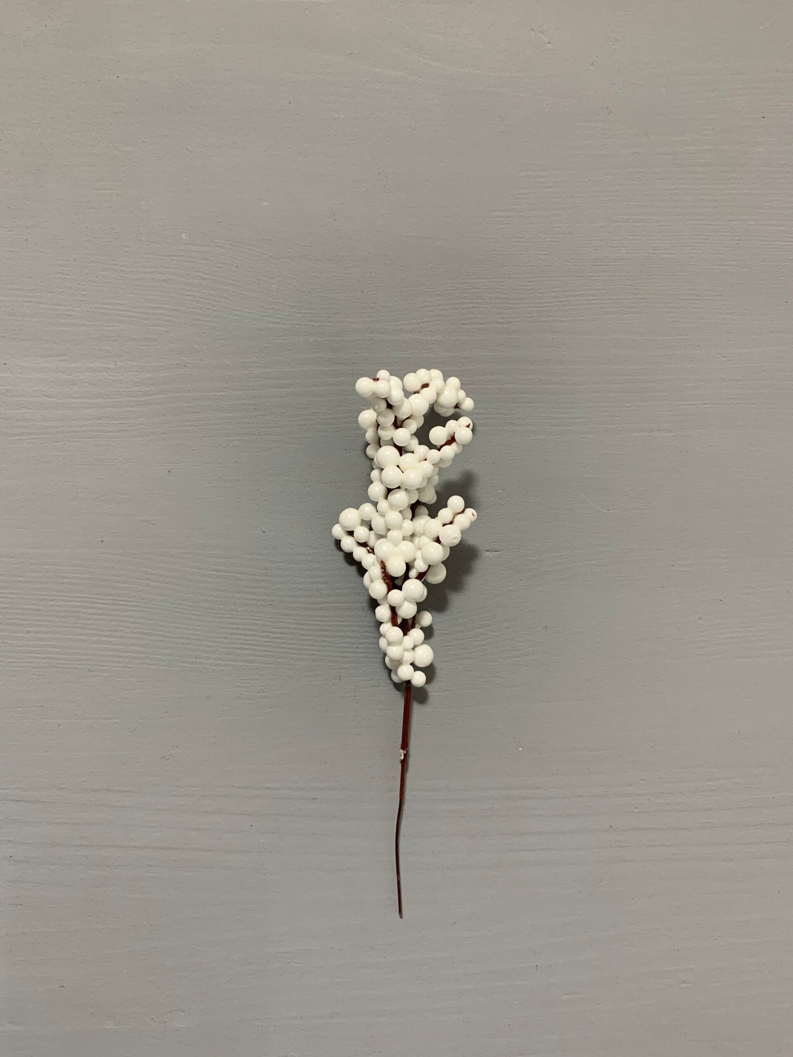 Штучні ягідки на коричневому стеблі білі 18 см. 10-8. - Штучні ягоди та плоди Штучні ягідки на коричневому стеблі білі 18 см. 10-8. - Штучні ягоди та плоди