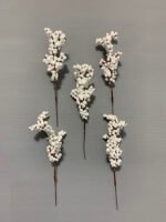 Штучні ягідки на коричневому стеблі білі 18 см. 10-8. - Штучні ягоди та плоди