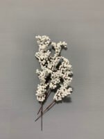 Штучні ягідки на коричневому стеблі білі 18 см. 10-8. - Штучні ягоди та плоди