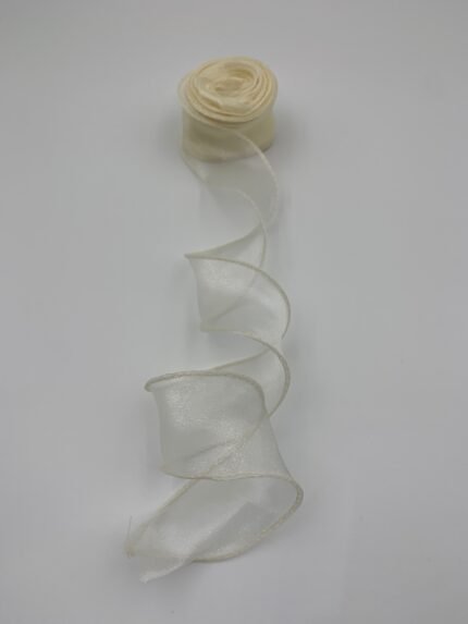 Стрічка з органзи айворі 4 см х 9 м - Бавовняні стрічки