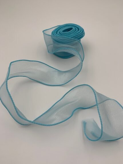 Стрічка з органзи блакитна 4 см х 9 м - Бавовняні стрічки