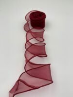 Стрічка з органзи бордова 4 см х 9 м - Бавовняні стрічки