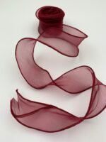 Стрічка з органзи бордова 4 см х 9 м - Бавовняні стрічки