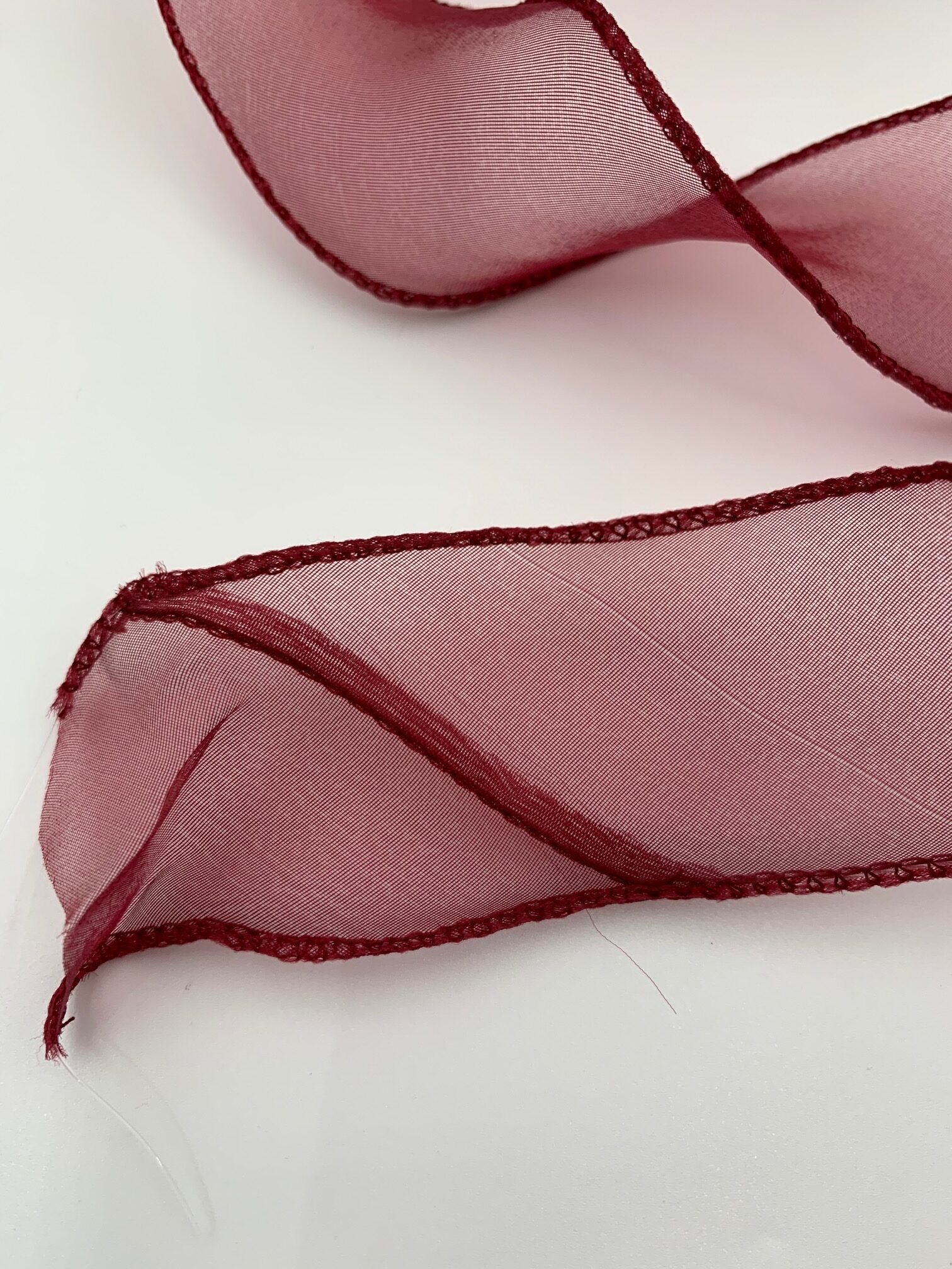 Стрічка з органзи бордова 4 см х 9 м - Бавовняні стрічки Стрічка з органзи бордова 4 см х 9 м - Бавовняні стрічки