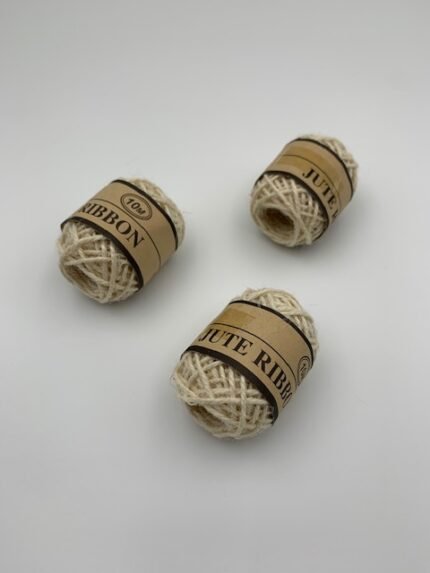 Мотузка джутова трьохниткова, вибілена, 0,2 мм, 10 метрів - Мотузки для декору