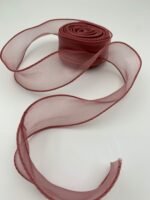 (Копія)Стрічка з органзи рожево-персикова 4 см х 9 м - Бавовняні стрічки