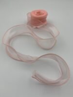 Стрічка з органзи рожево-персикова 4 см х 9 м - Бавовняні стрічки