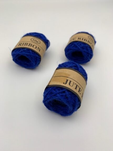Мотузка джутова трьохниткова, синя, 0,2 мм, 10 метрів - Мотузки для декору