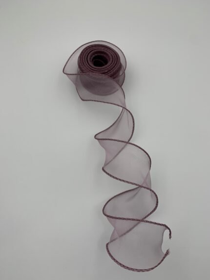 Стрічка з органзи сіро-фіолетова 4 см х 9 м - Бавовняні стрічки