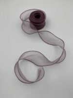 Стрічка з органзи сіро-фіолетова 4 см х 9 м - Бавовняні стрічки