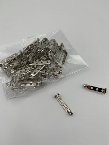 Основа, Єврошпилька з фіксатором, металева, срібна 25 мм ПРЕМІУМ ЯКІСТЬ. - Букети, бутоньєрки, набори для творчості