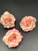 Голівка рози, штучна, біло-рожева 8 см - Штучні квіти