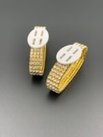 Основа для бутоньєрки на руку браслет золото зі стразами - Основа для рукоділля