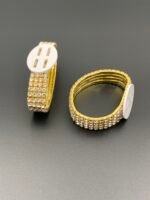 Основа для бутоньєрки на руку браслет золото зі стразами - Основа для рукоділля