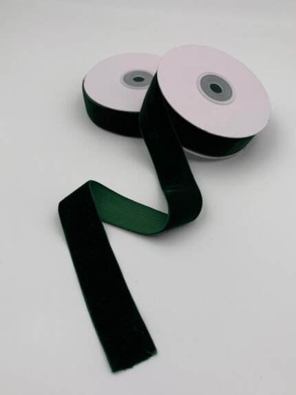 Стрічка зі штучного оксамиту Смарагдова 2,5 см/9 м - Оксамитові стрічки