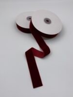 Стрічка зі штучного оксамиту Бордова 2,5 см/9 м - Оксамитові стрічки