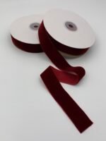 Стрічка зі штучного оксамиту Бордова 2,5 см/9 м - Оксамитові стрічки