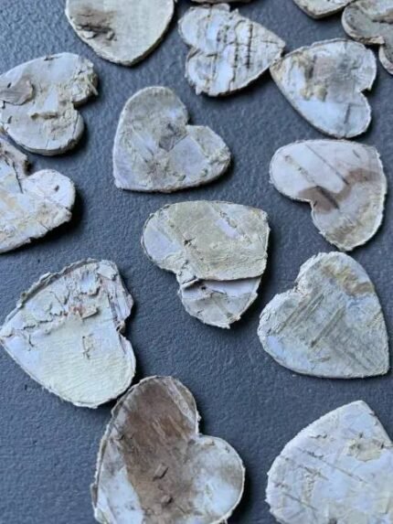 Серце з березової кори 6 см 10 шт - Флористичний декор