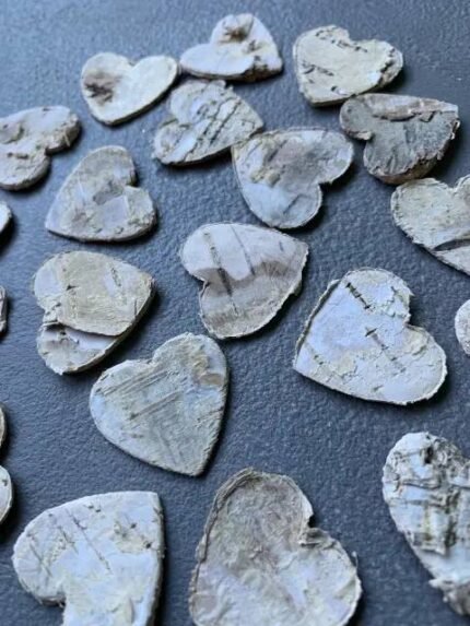 Серце з березової кори 2,5 см 20 шт - Флористичний декор