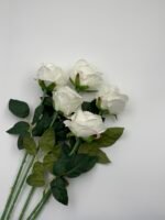Роза штучна на стеблі, біла 8 см - Штучні квіти