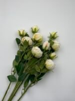 Роза Остін на стеблі, штучна біла 2 бутони - Штучні квіти