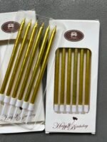 Свічки прямі золото 6 шт - Свічки для торта